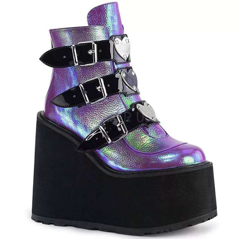 Tanya – Wedge Heel Japanische Punk Stil Damen Stiefel