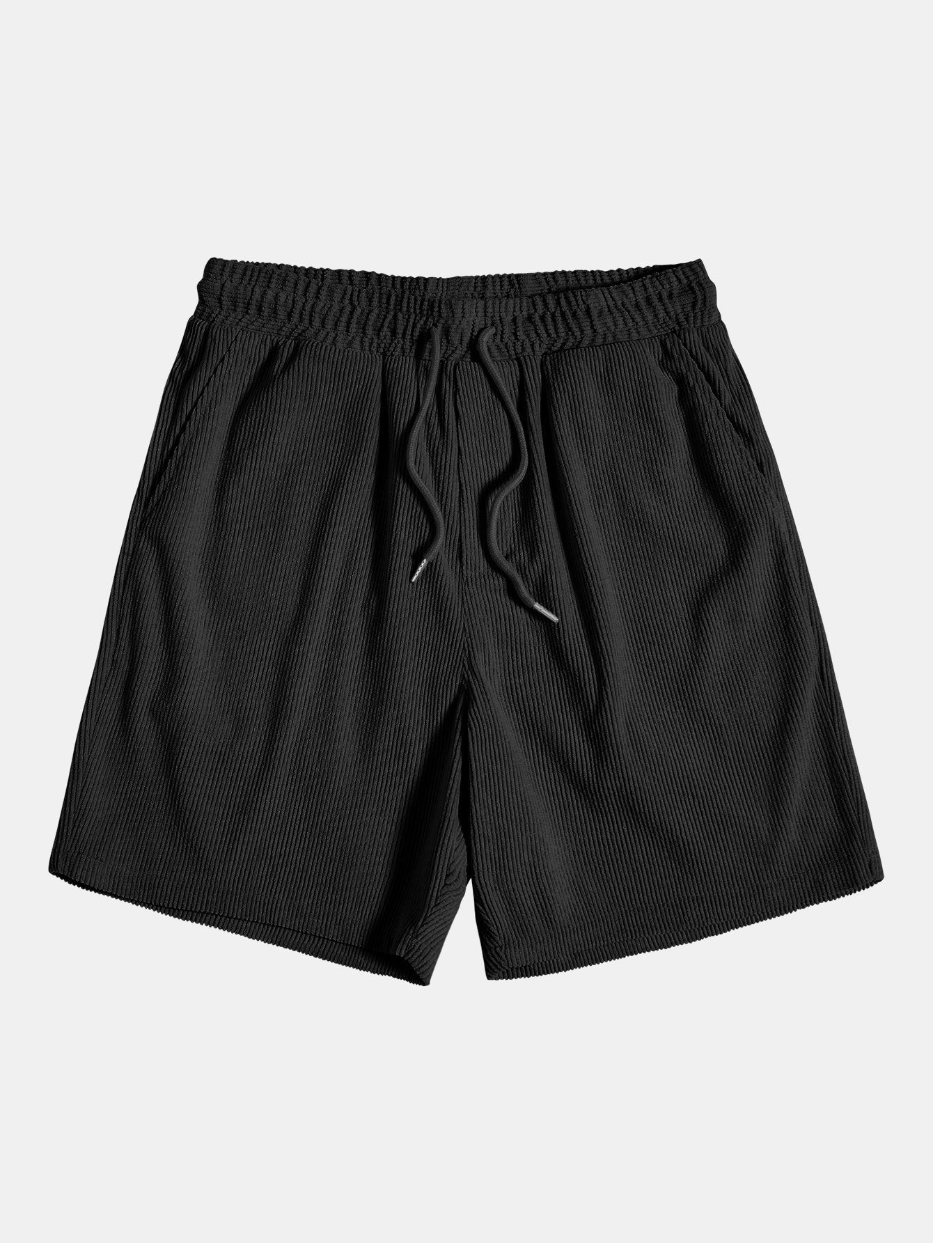 Kurzärmeliges Hemd aus Samt und Shorts mit Knopfverschluss.