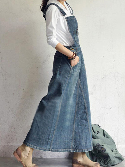 Minka | Lässiges Kleid im Denim-Latzhosen-Stil