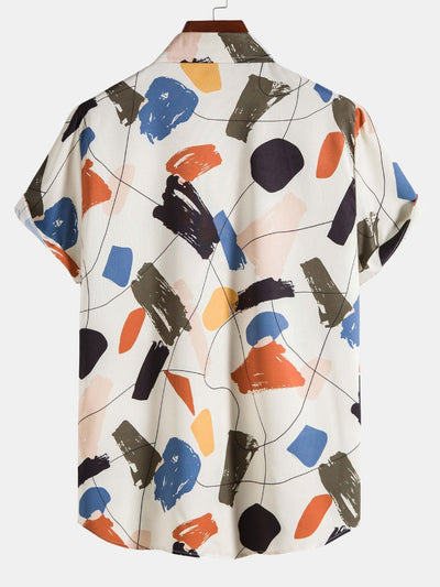 Shirt mit handgezeichnetem Farbdruck