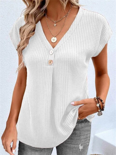 Schlichtes T-Shirt mit V-Ausschnitt