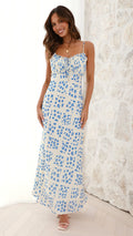 Creme/Blau Floral