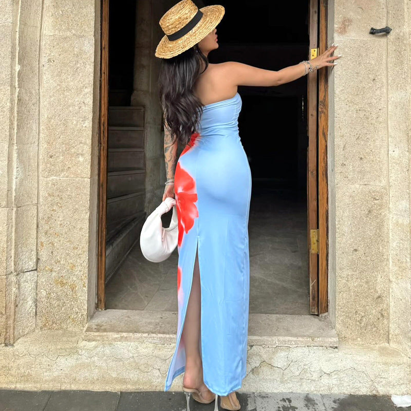 Lucy – Langes Sommerkleid mit sexy Schlitzen für Partys und den Strand