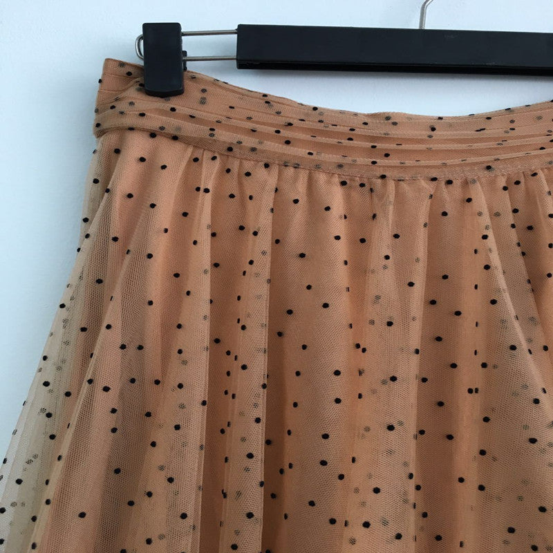 Juliet – Gepunkteter Meshrock mit hohem elastischem Bund