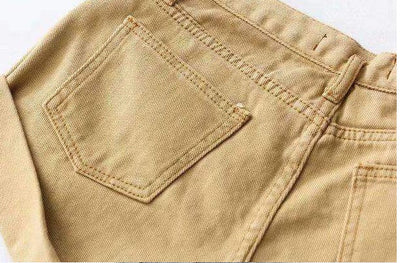 Hayley – Hohe Taillen Denim-Shorts mit elastischem Bund und weitem Bein