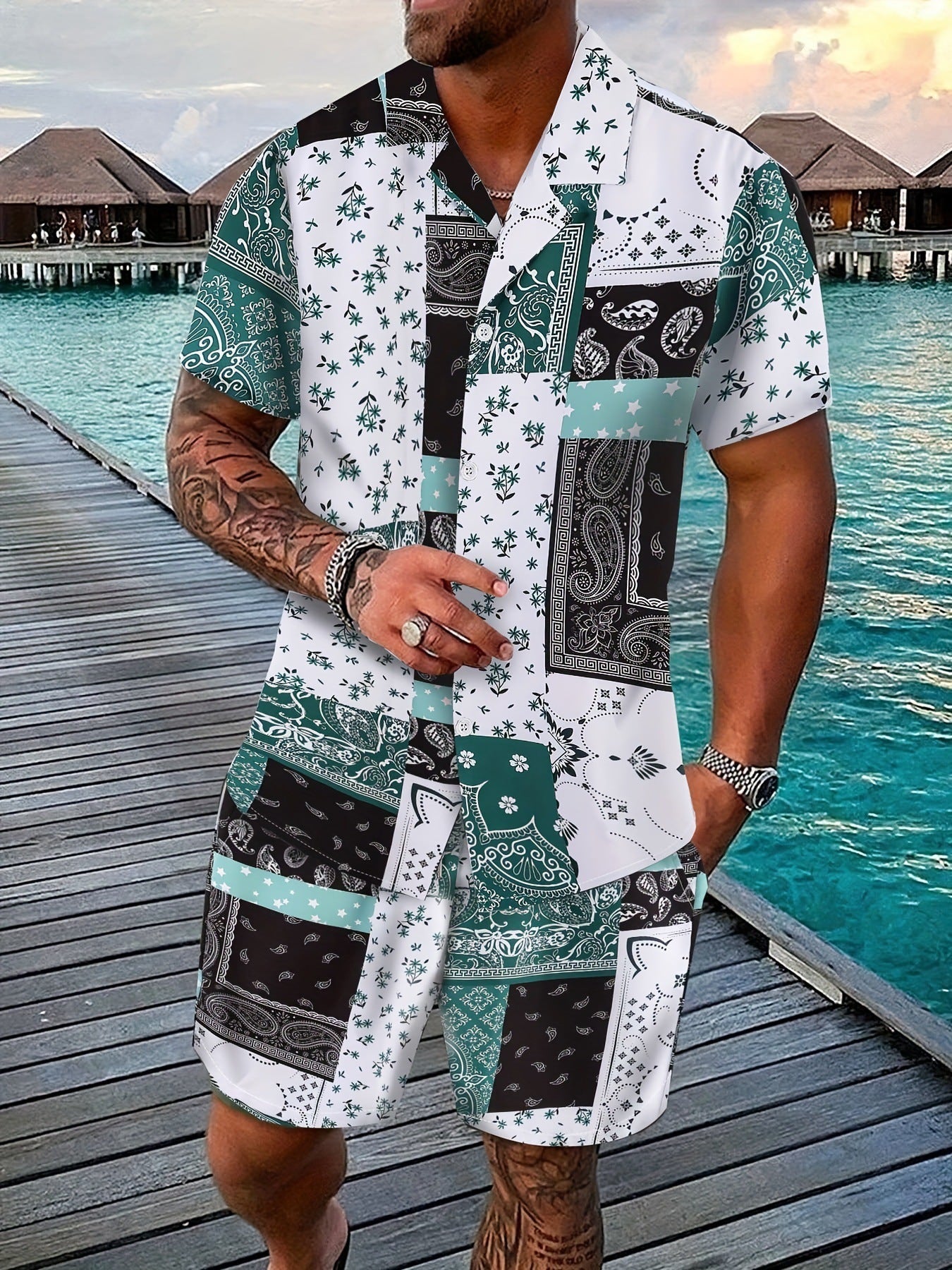 Norman – 3D-gedruckter Kurzarm-Shorts-Anzug