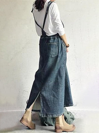 Minka | Lässiges Kleid im Denim-Latzhosen-Stil