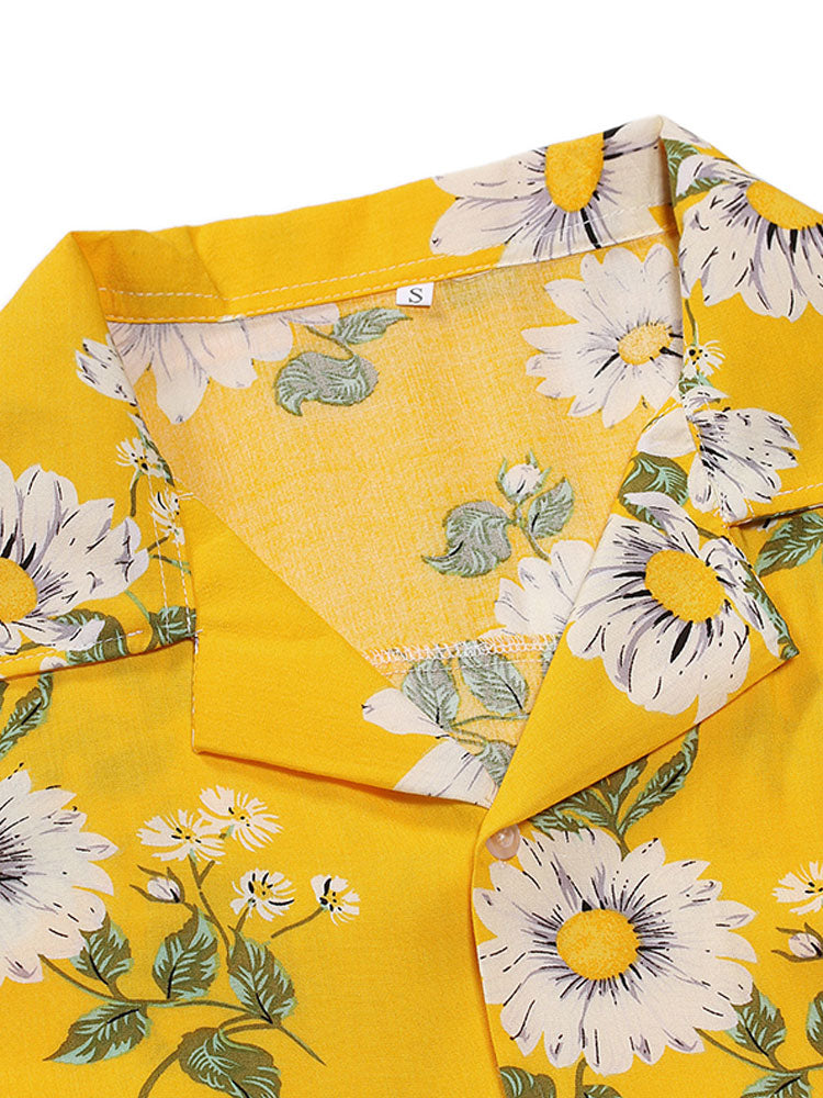 Revere Hemd mit Sonnenblumenprint
