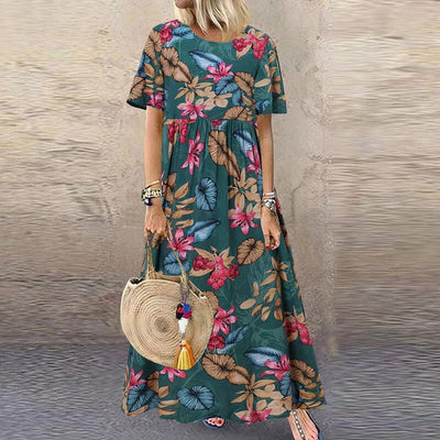 FLORA | Elegantes und Lebhaftes Blumenmaxikleid