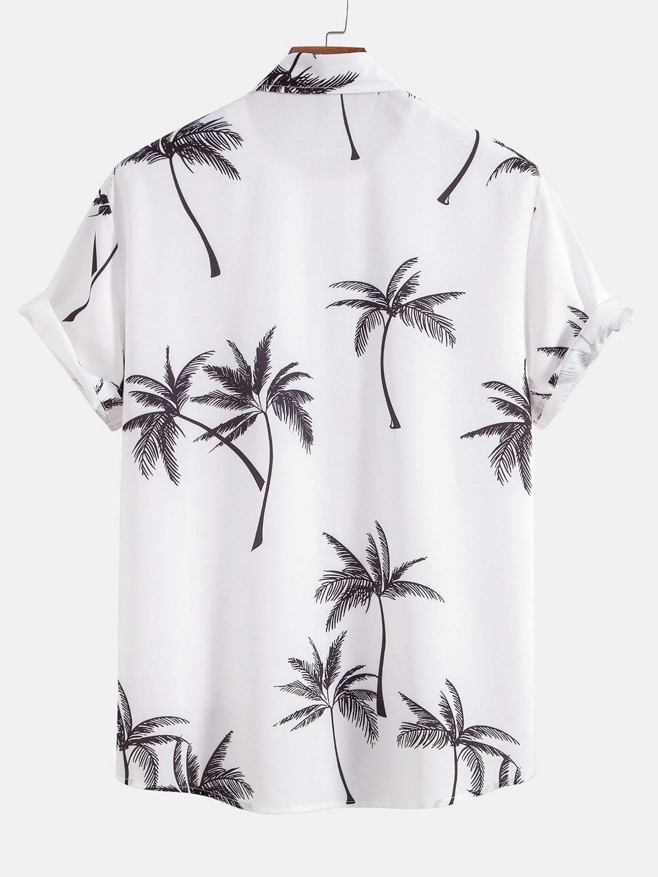 Shirt mit Knopfverschluss und Badeshorts mit Palmenmuster