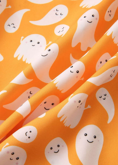 Halloween-Shirt mit Geisteraufdruck und Knopf