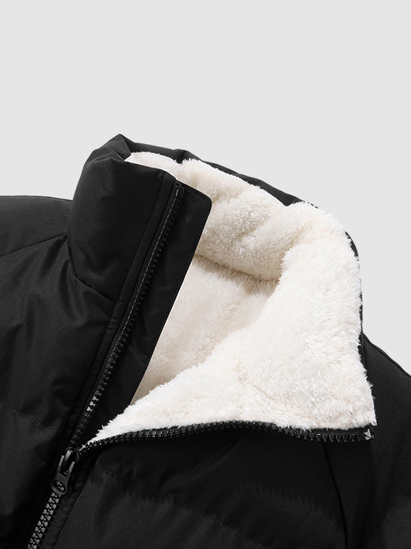 Fleecegefütterte Herren-Pufferjacke mit Wattierung
