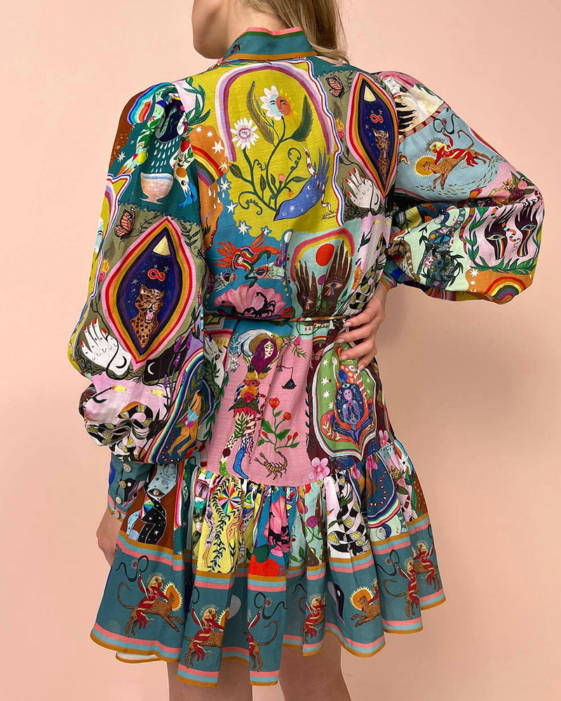 Madeleine - Printed Long Sleeve Dress