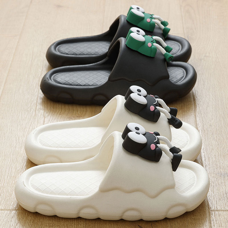 Denise – Weiche Damen-Hausschuhe mit Cartoon-Frosch