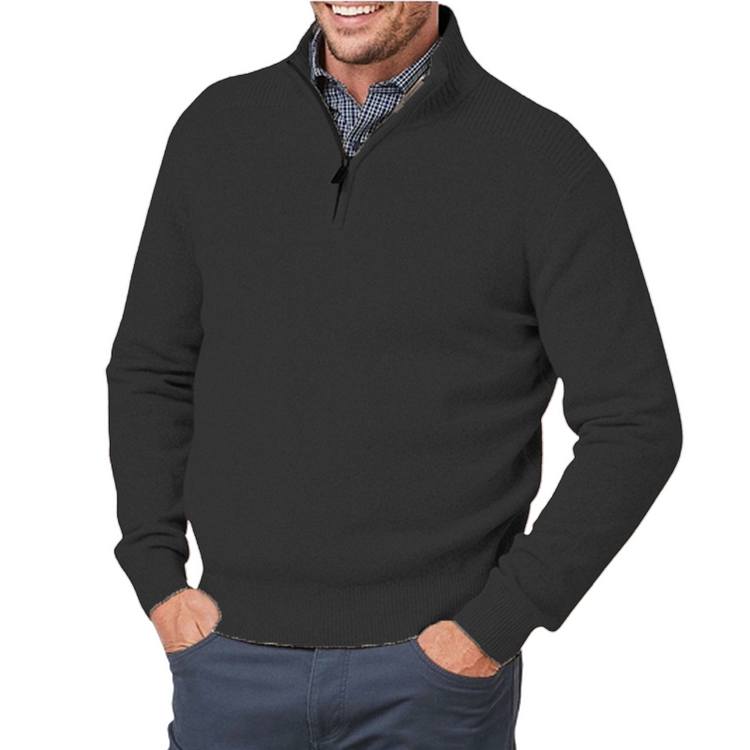 Herren-Pullover mit Dreiviertel-Reißverschluss