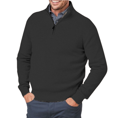 Herren-Pullover mit Dreiviertel-Reißverschluss