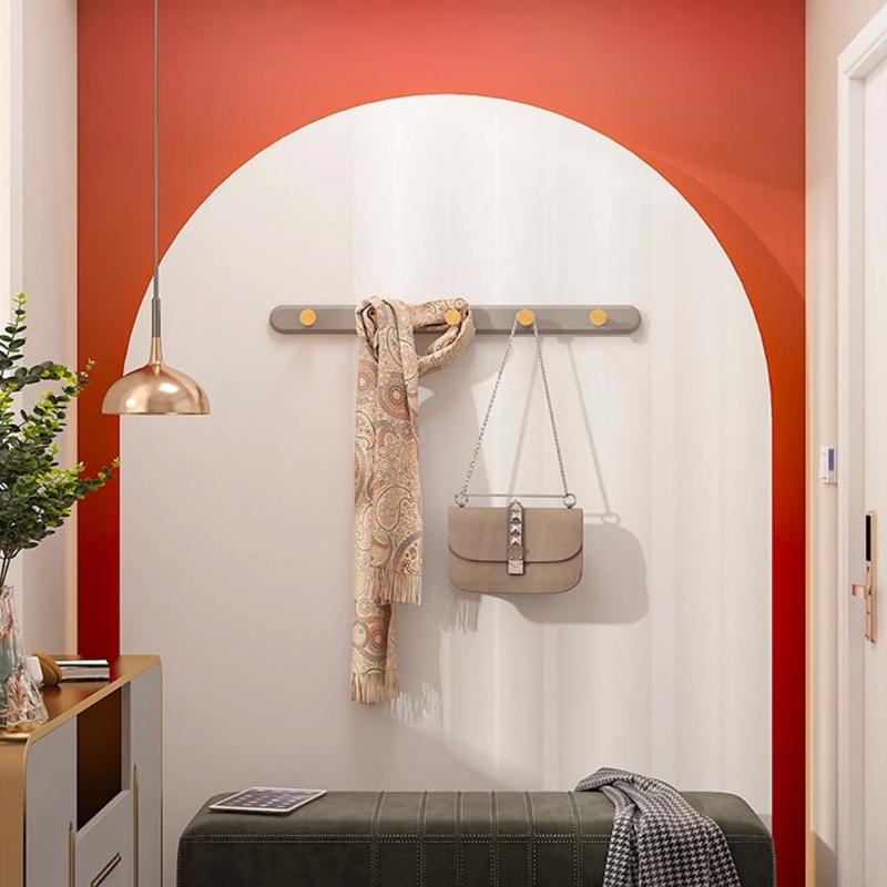 Vintage Taupe Wandgarderobe mit Haken