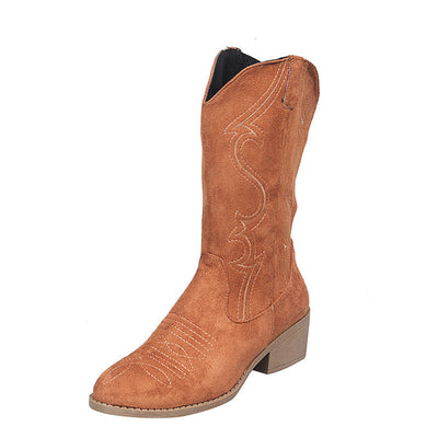 Pamela – Große Damenstiefel mit niedrigem Absatz