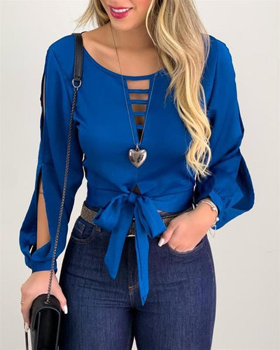 Jade – Damen Oberteil mit Schnürung und Cut-Out