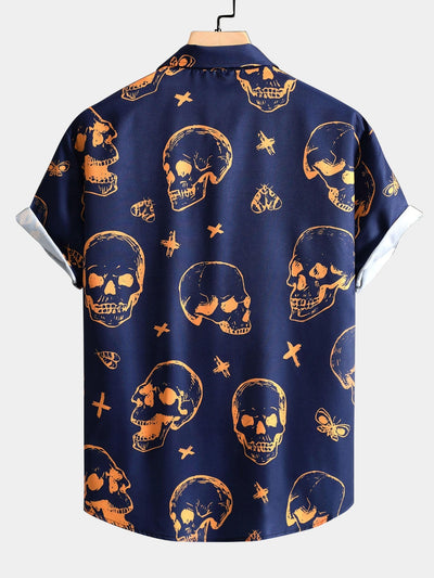 Button-Down-Mieder mit Totenkopfmuster