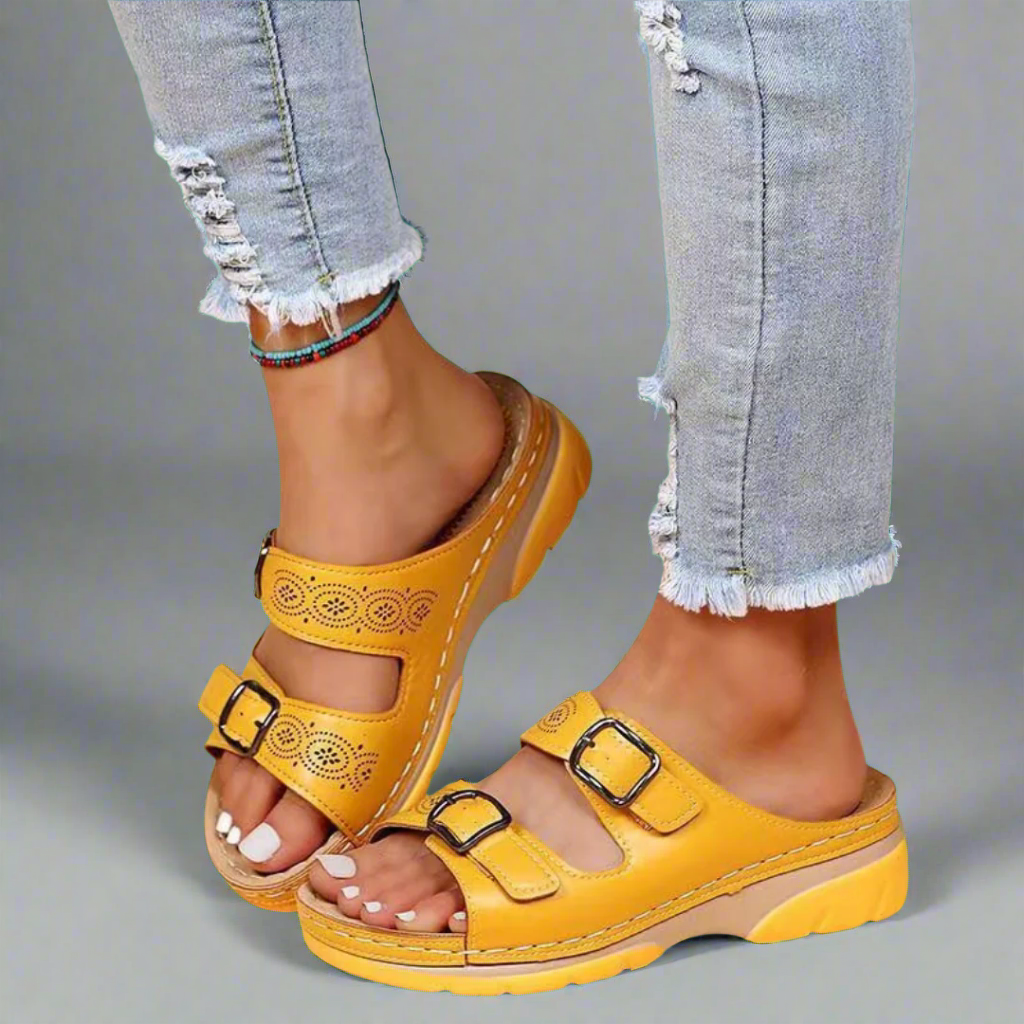 Dorothee | Wedge-Sandalen mit Doppelriemen – Komfortabel und Stilvoll