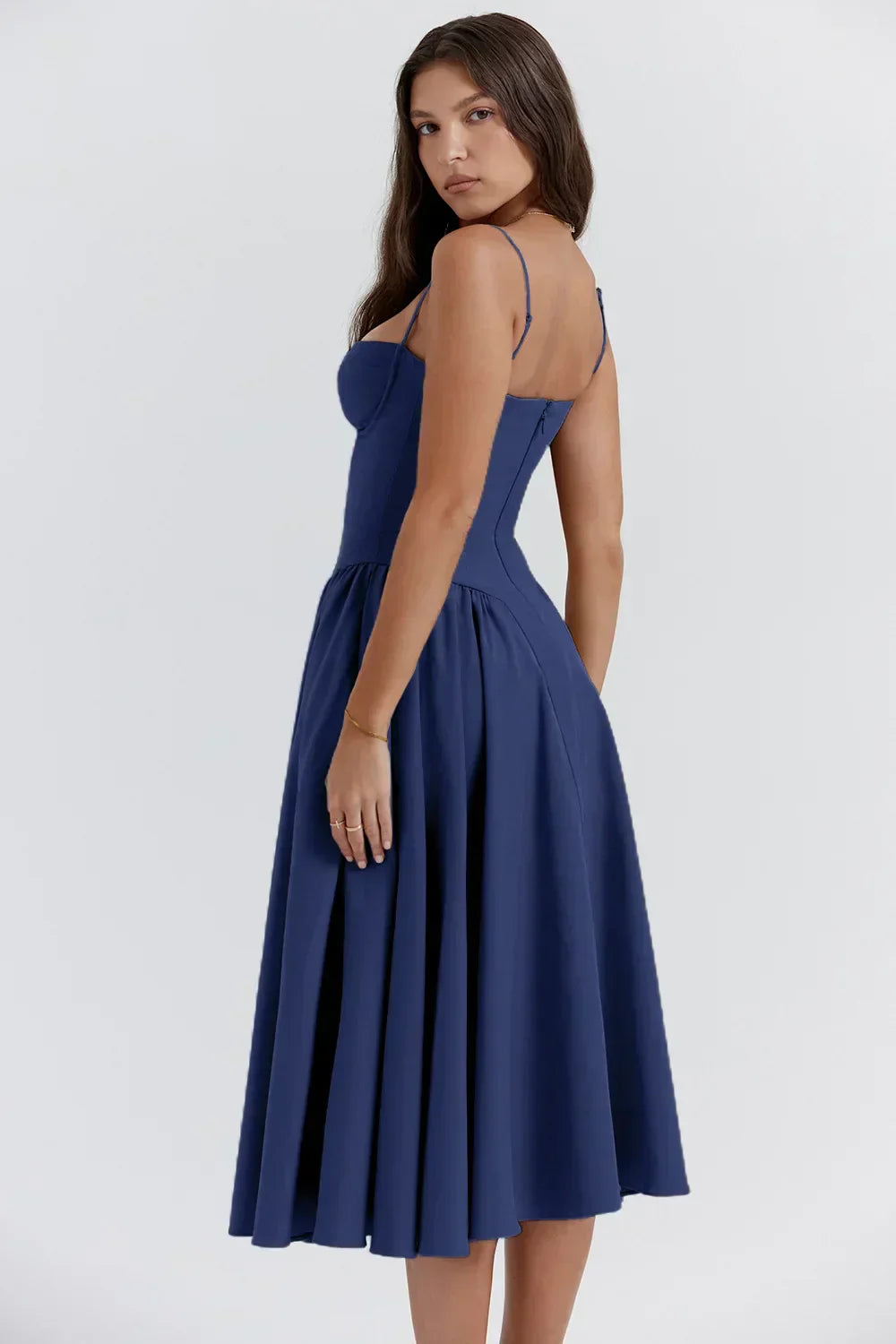 Bärbel | Ärmelloses Midikleid mit Korsettschnitt