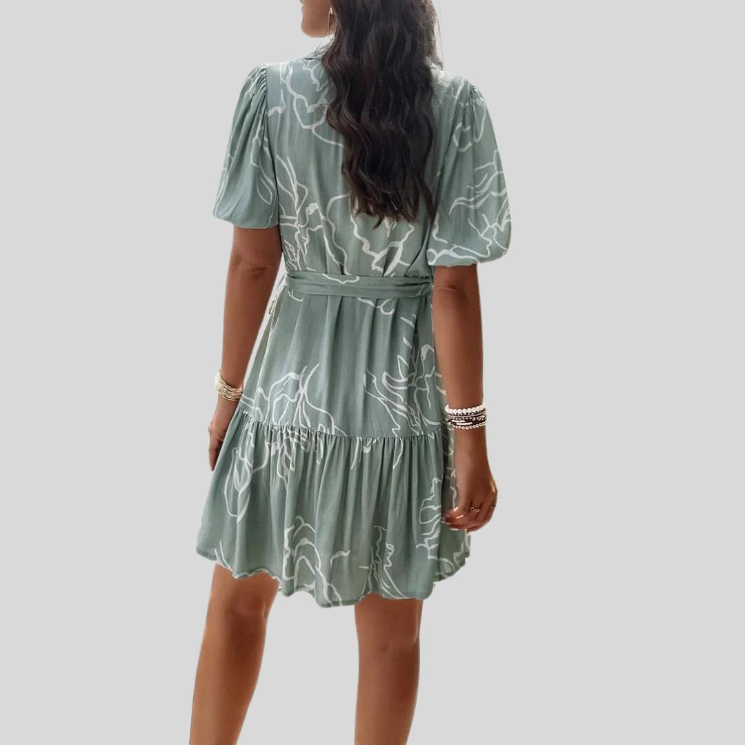 Hemdkleid mit abstraktem Druck