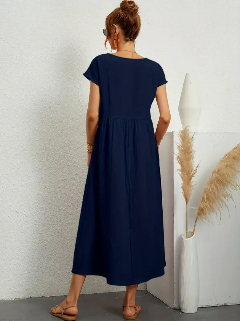 Ruby™ | Elegantes Essentielles Kleid aus Baumwolle und Leinen