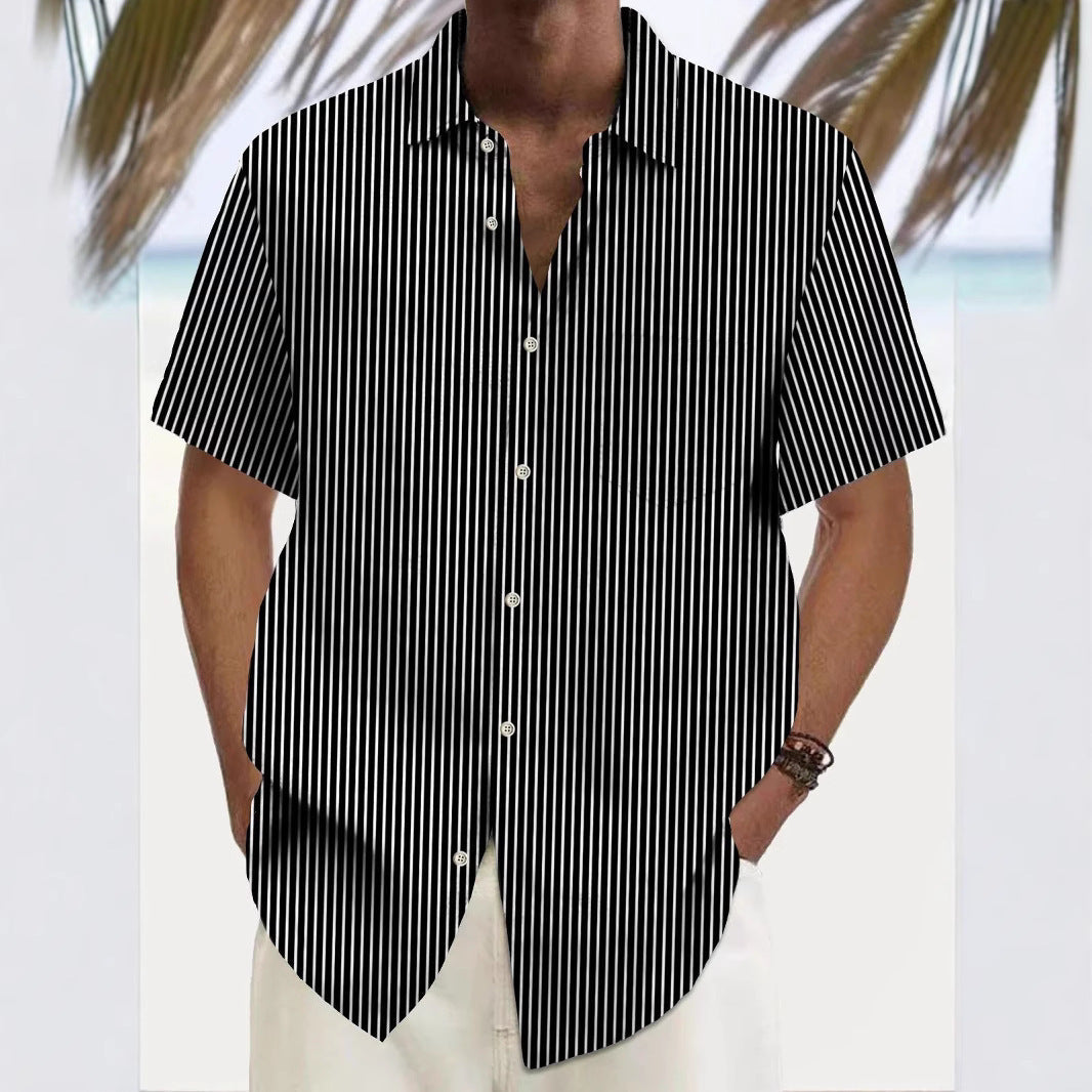 Desmond – Lässiger bedruckter Herren-Cardigan mit kurzen Ärmeln für den Sommer