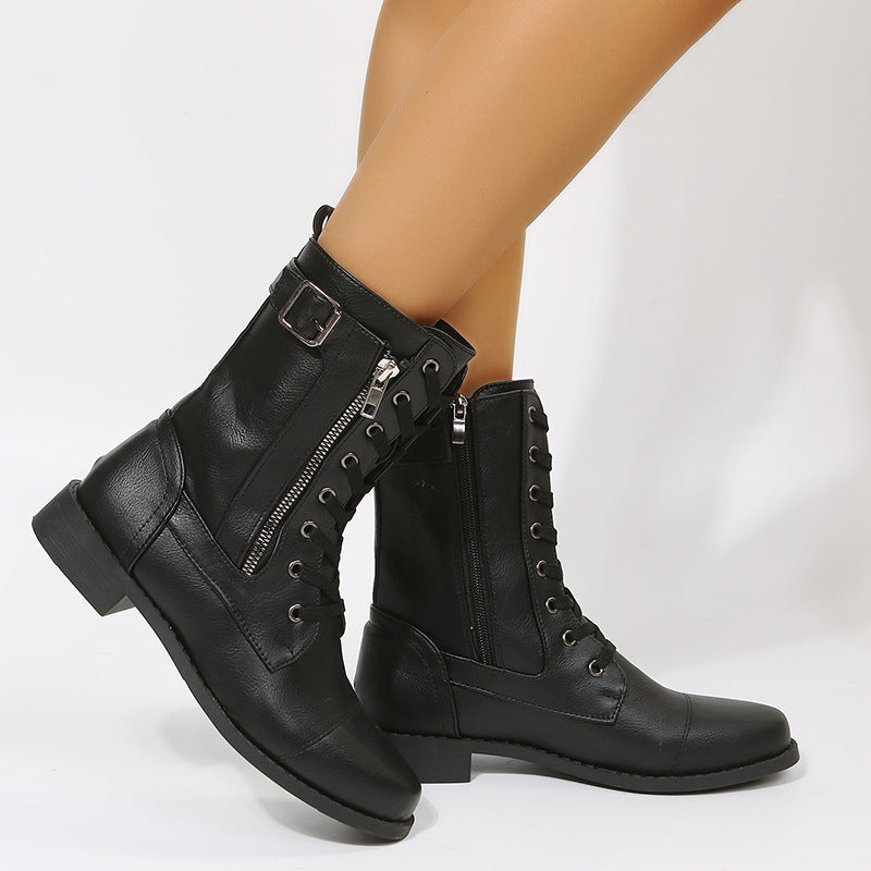 Dawn – Schnürstiefeletten mit Seitlichem Reißverschluss für Damen