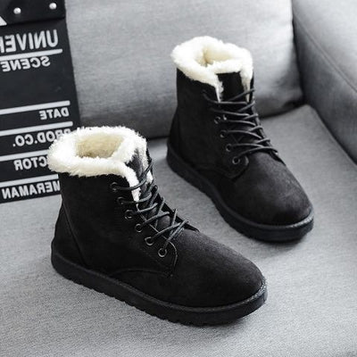 Donna – Flache Damen-Martin-Stiefel mit Schnürung