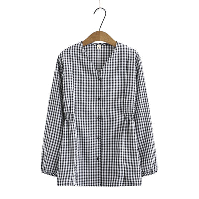 Lucy – Schmaler Damen-Plaid-Cardigan mit V-Ausschnitt und langen Ärmeln