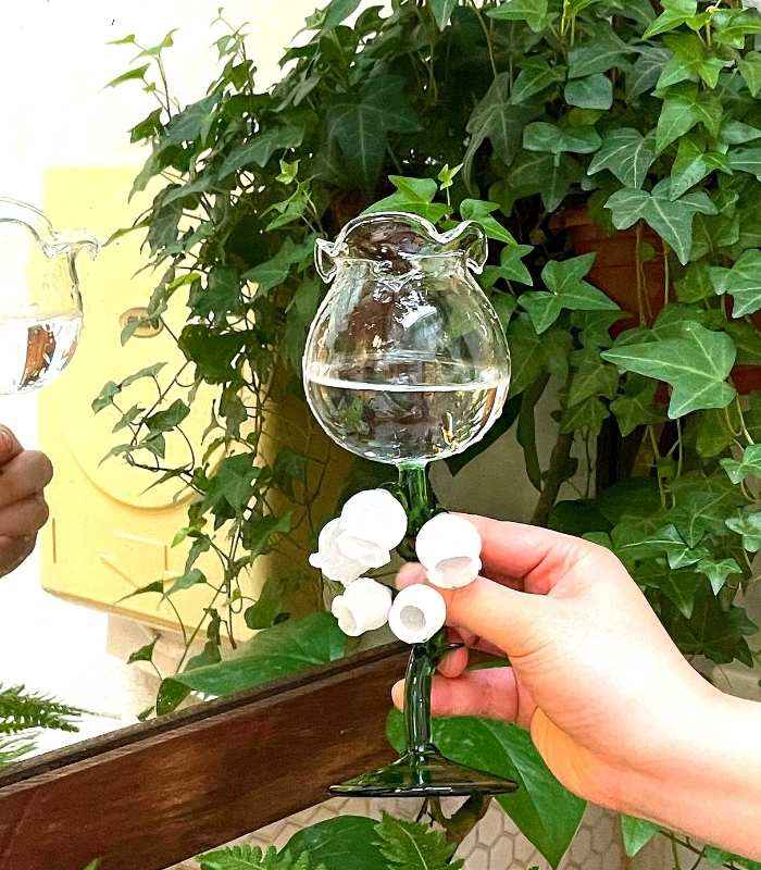 Maiglöckchen Glas Wein Champagnerglas Mundgeblasen 21 cm