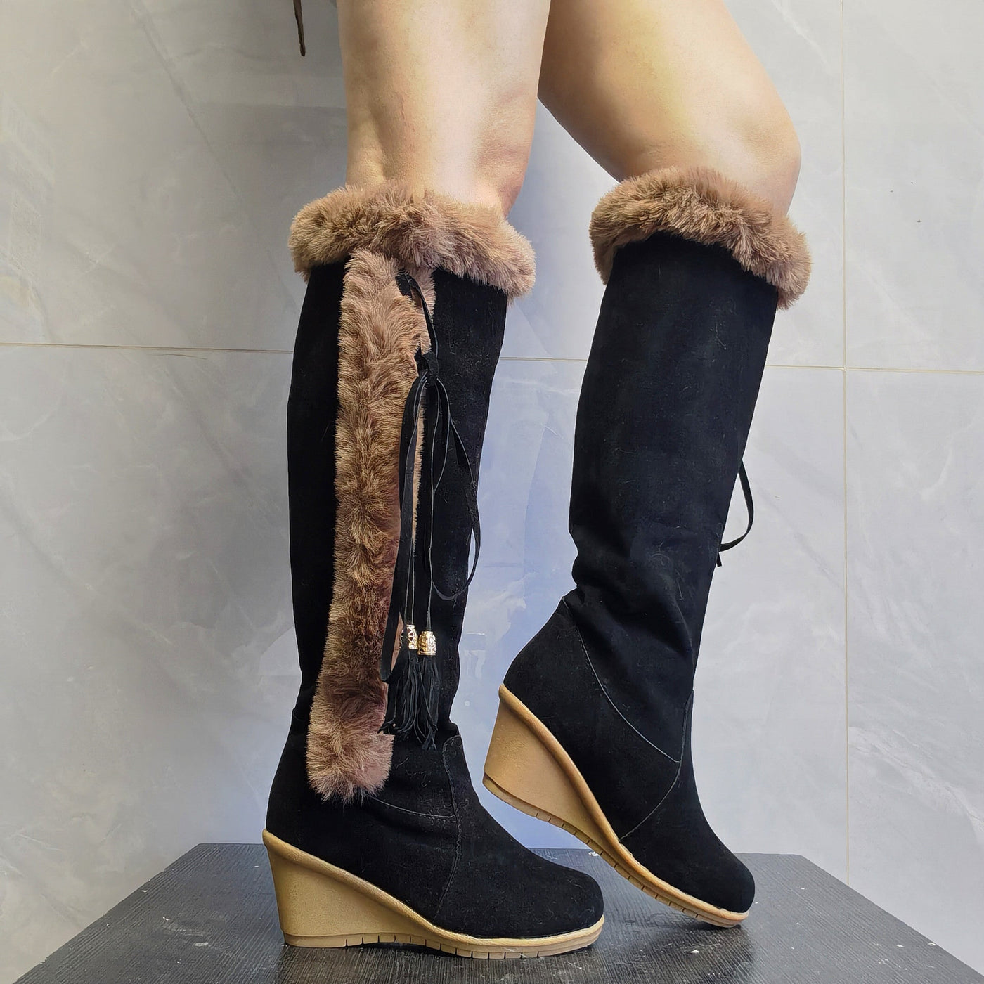 Marion – Damen Keilstiefel mit Plüsch