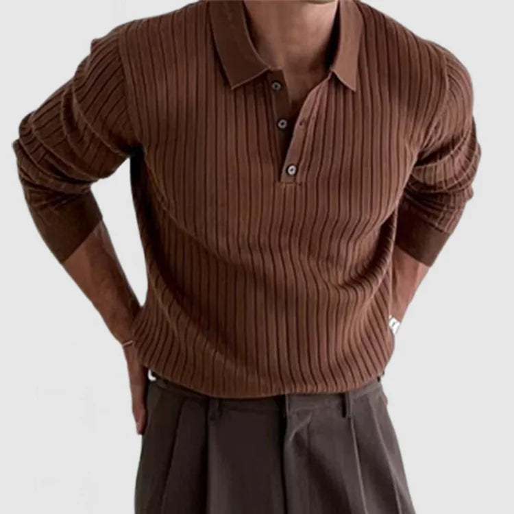 Langärmeliges Herren-Poloshirt mit Nackenschutz