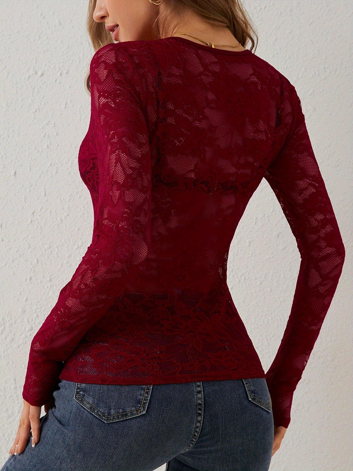 Elegante Damen Spitzenbluse | Luxuriöses Spitzenoberteil