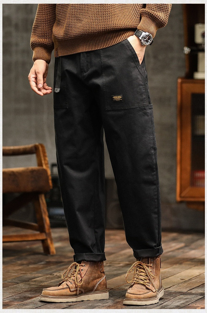 Freizeithose für Herren aus strapazierfähiger Baumwolle, gerade, im Cargo-Stil - Marcos