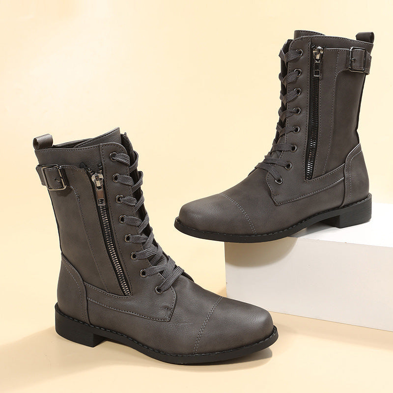 Dawn – Schnürstiefeletten mit Seitlichem Reißverschluss für Damen
