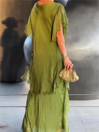 SAVANE | Elegantes Fließendes Langkleid mit V-Ausschnitt