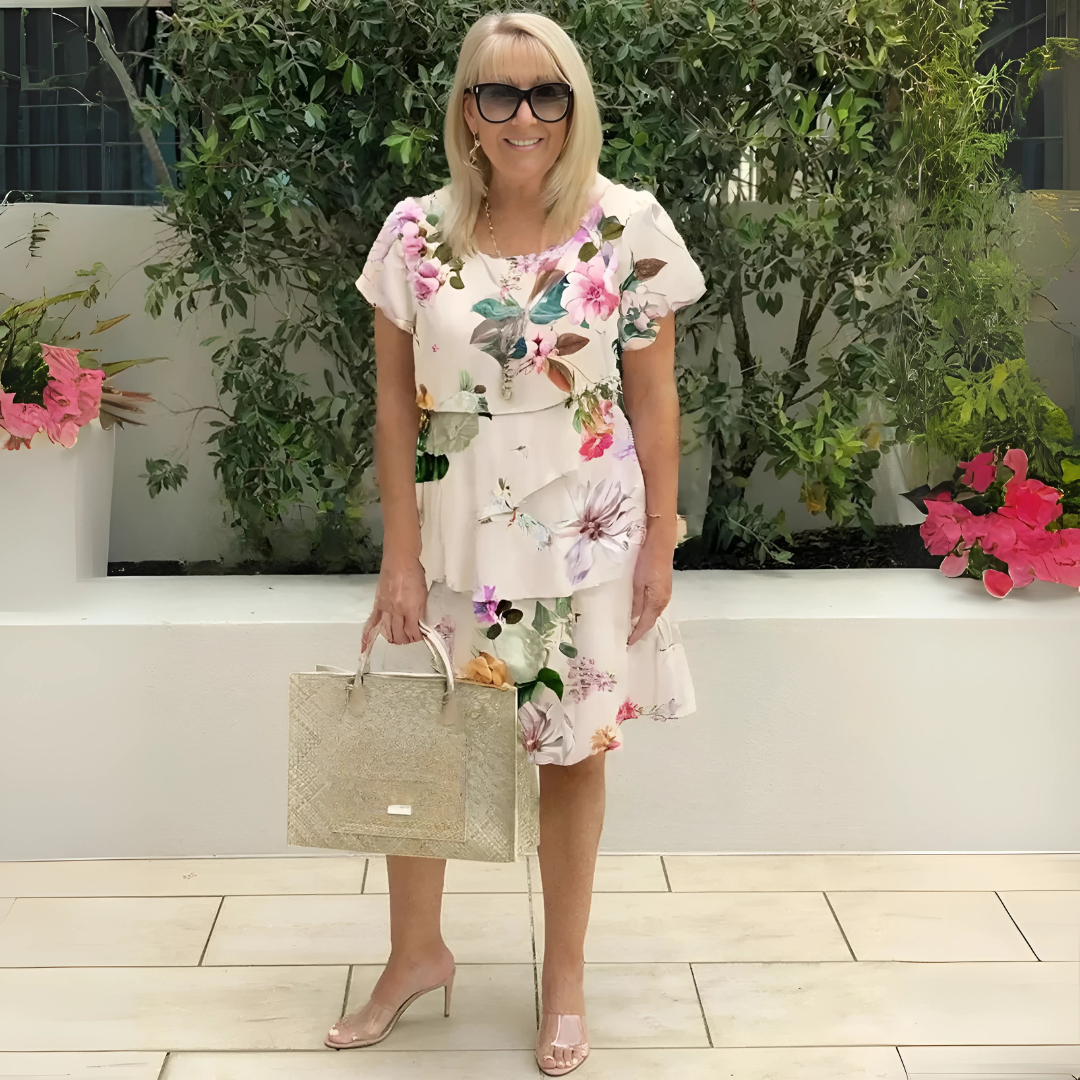 Evanthe | Fließendes Kleid mit Blumendruck