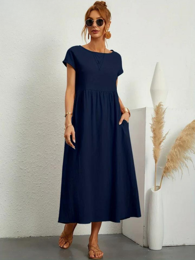 Ruby™ | Elegantes Essentielles Kleid aus Baumwolle und Leinen
