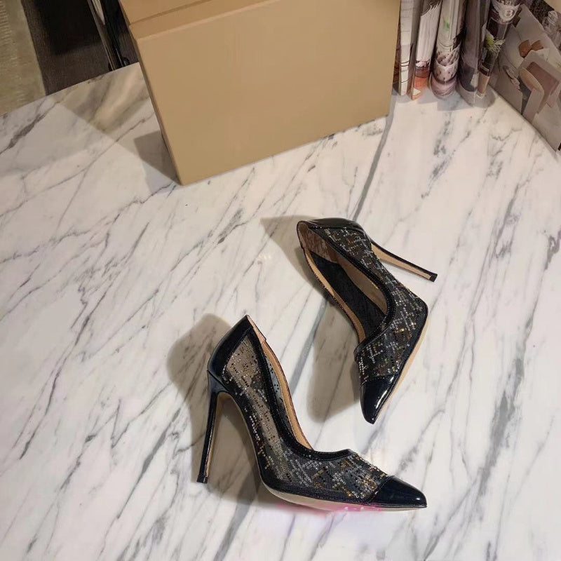 Charlotte – Sexy Mesh Stilettos mit Spitzem Zeh