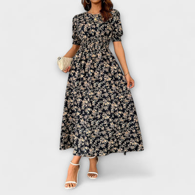 FRIEDHILDE I BLUMEN MIDI-KLEID