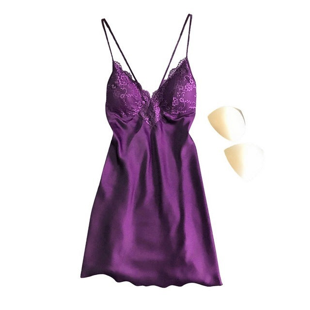 Alice – Satin Pyjama mit Spitze für Damen