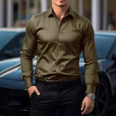 Sean – Business Hemd mit Revers und einfarbigem Design