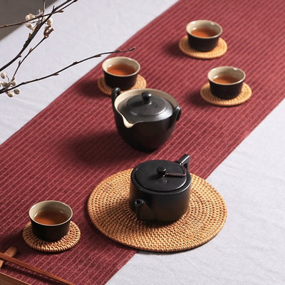 6-teiliges Rattan Untersetzer Set