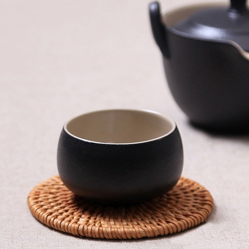 6-teiliges Rattan Untersetzer Set