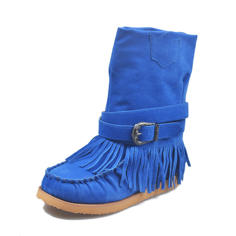 Jessica – Modische Damenstiefel mit Fransen und Schnalle