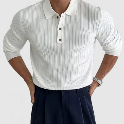 Langärmeliges Herren-Poloshirt mit Nackenschutz