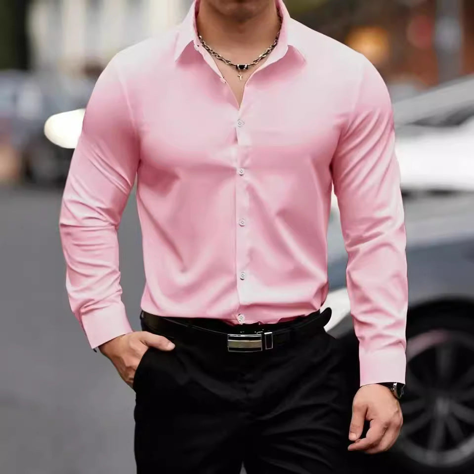 Sean – Business Hemd mit Revers und einfarbigem Design